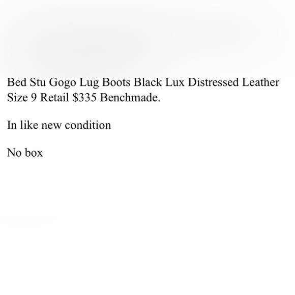 Bed Stu GoGo Lug Boots in Black Lux. - Picture 7 of 8